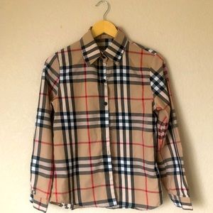 Burberry Style Plaid women’s fashion button down